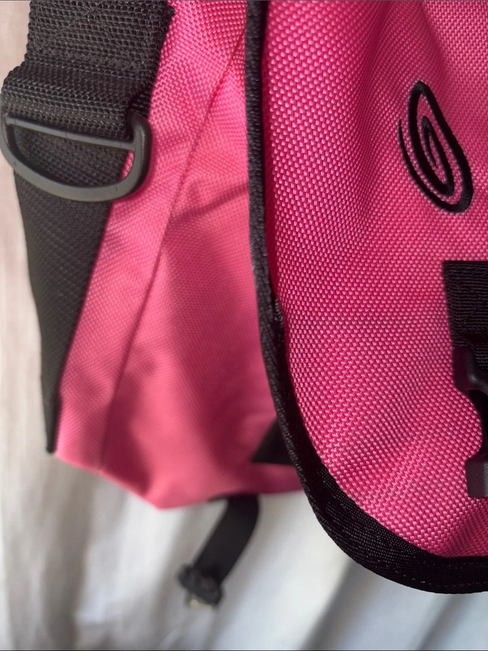 Timbuk2 Pink & Black Messenger Bag with Adjustable Strap